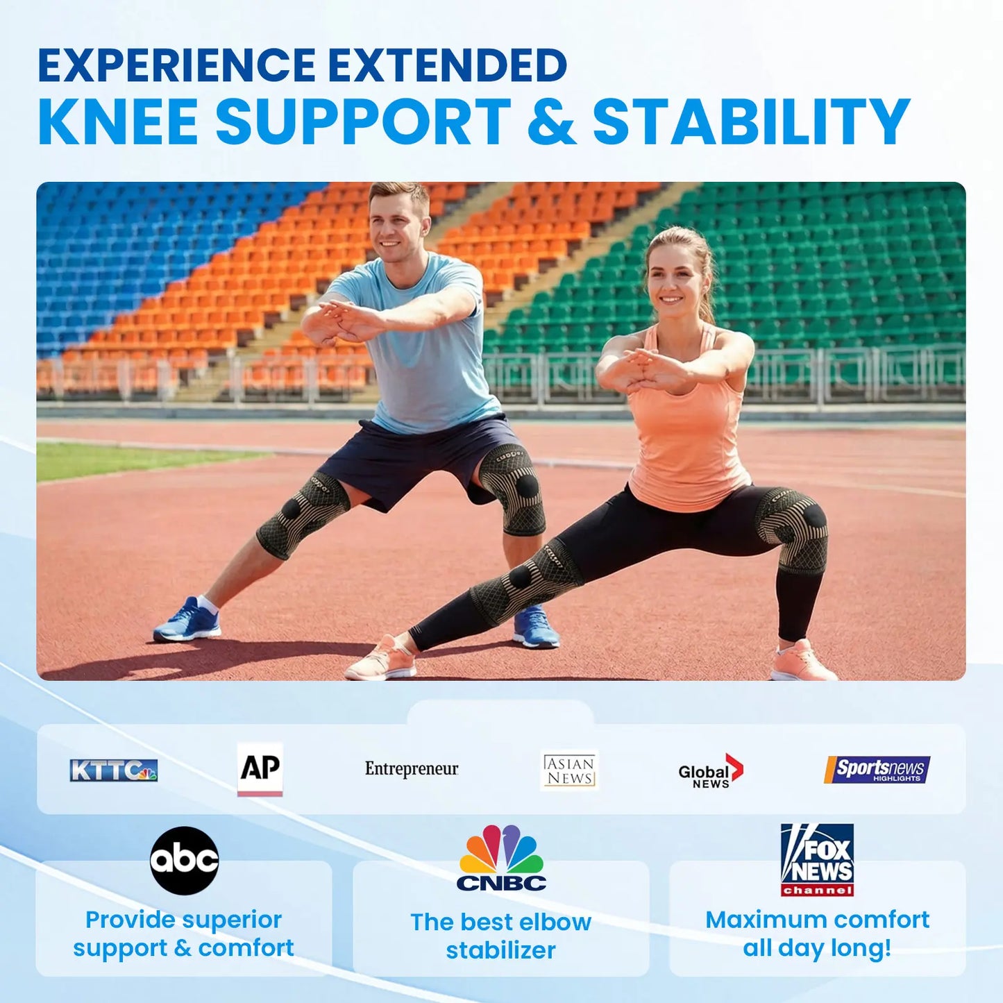 2026 NEW Copper Knee Braces for Knee Pain (2 Pack), UGEM Compression Knee Sleeves with Patella Gel Pad & Side Stabilizers, Workout Sports Knee Support for Men & Women, Meniscus Tear, ACL & Arthritis Relief
