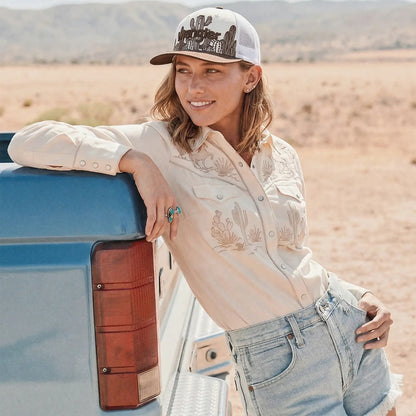 Wrangler Trucker Hat Flat Brim Hats 2-Pack – Embroidered Canvas Snapback Caps for Men & Women, Adjustable, One Size Fits All