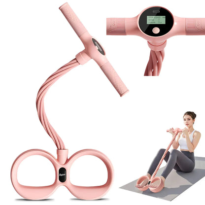 Soulyis Multifunction Pedal Resistance Band, 6-Tube Elastic Yoga Pedal Puller Resistance Band, Elastic Pull Rope Fitness, Full-Body Workout at Home Gym, Exercise Sit-Up, Yoga, Abdominal Training