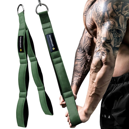 MANUEKLEAR Tricep Rope Cable Attachment Handles, Greater Range of Motion, Tricep Pull down Rope for Push Downs, Crunches, Facepulls for Professional Gym