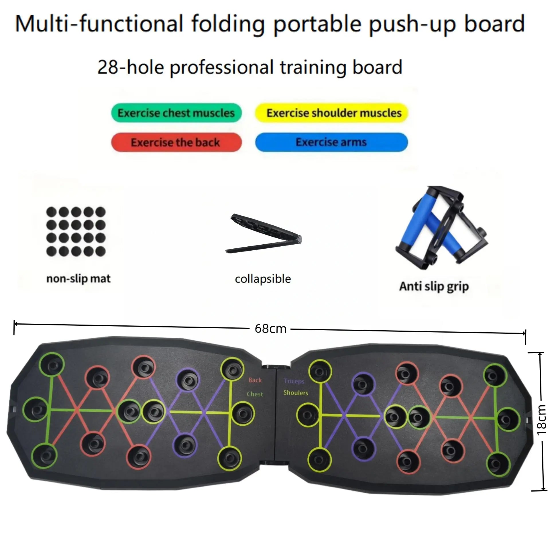 Pushups Fitness Stands | Push up Board for Pectoral Abdominal Muscle,Indoor Fitness Supplies Back Shoulder Muscle Trainer for University Campus, Workplace, Traveling, Gym