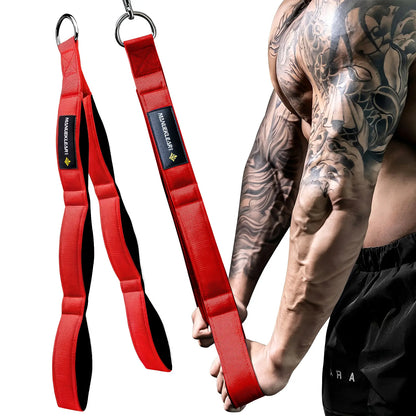 MANUEKLEAR Tricep Rope Cable Attachment Handles, Greater Range of Motion, Tricep Pull down Rope for Push Downs, Crunches, Facepulls for Professional Gym