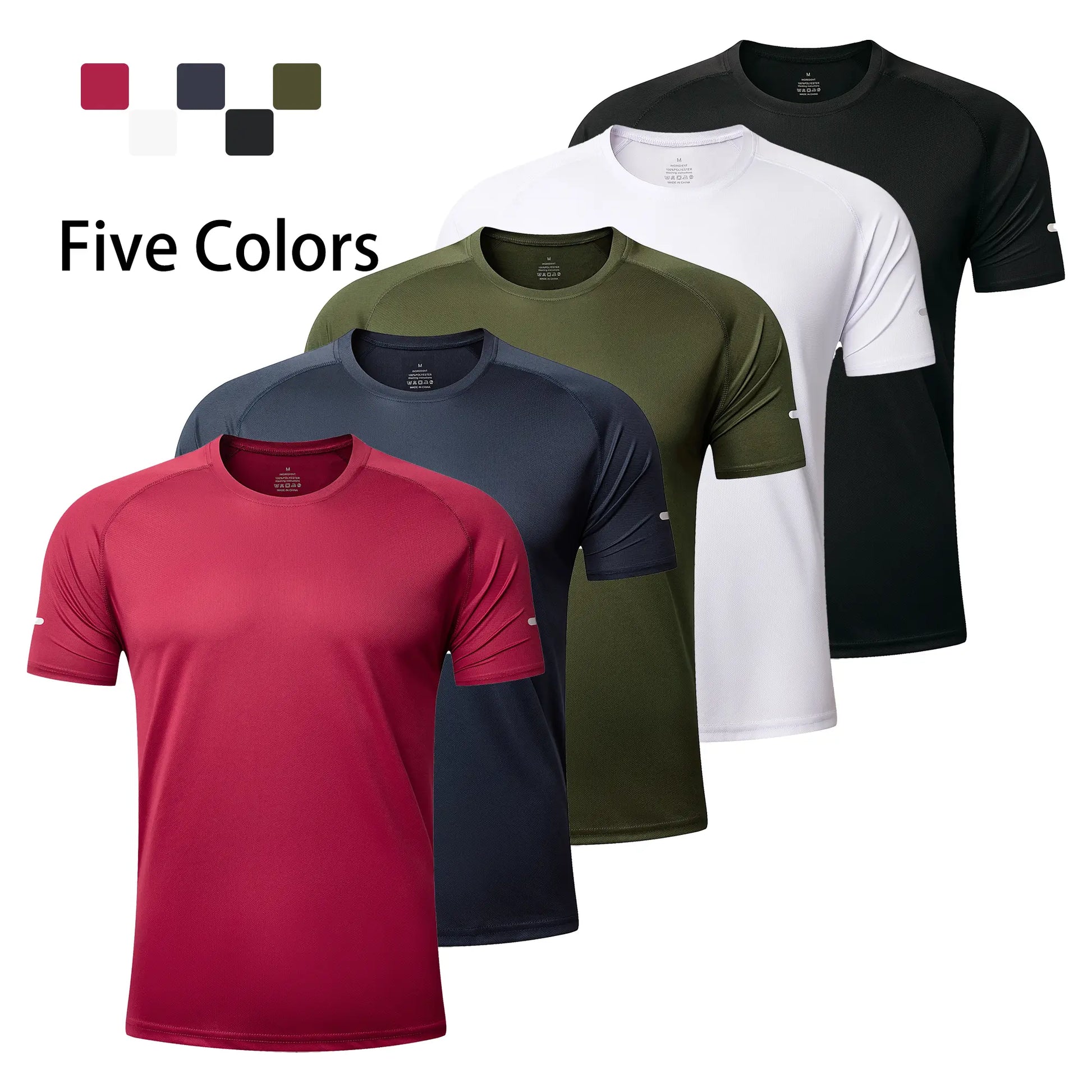 5 Pcs Men'S Plain Muscle Slim Fitted T Shirt Gym Workout Athletic Tee Menswear Casual Tops,T-Shirt for Daily Outdoor Wear,Men'S Streetwear Outfits Lightweight Versatile Workout Tops Athleisure Breathable Clothes Everyday Activewear Compression Shirts