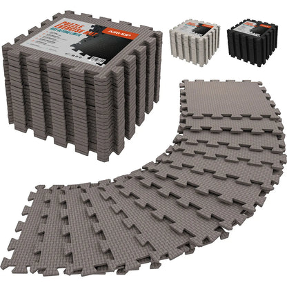 AIRHOP 18Pcs EVA Gym Mats Set - 0.4" Interlocking Foam Floor Tiles (18 Sq.Ft) High-Density Protective Puzzle Mat for Home Gym, Garage, Treadmill, Bike, Playroom - Ideal Mother'S Day Gift｜Summervibes Petlovers
