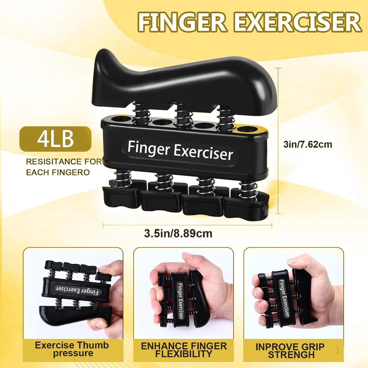Hand Grip Strengthener 5Pcs, Grip Strength Trainer, Adjustable Forearm Gripper(11-132Lb), Finger Stretcher(13,17,21Lb), Hand Strength Ring(30, 50Lb) and Finger Exerciser(4Lb)
