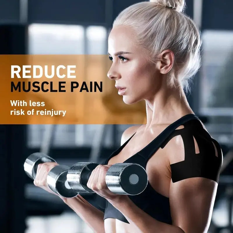 Kinesiology Tape for Shoulder Pain Relief Pre Cut Sports Waterproof Breathable Enhance Elastic Kinesiology Athletic Tape for Shoulder Support and Muscle Sports