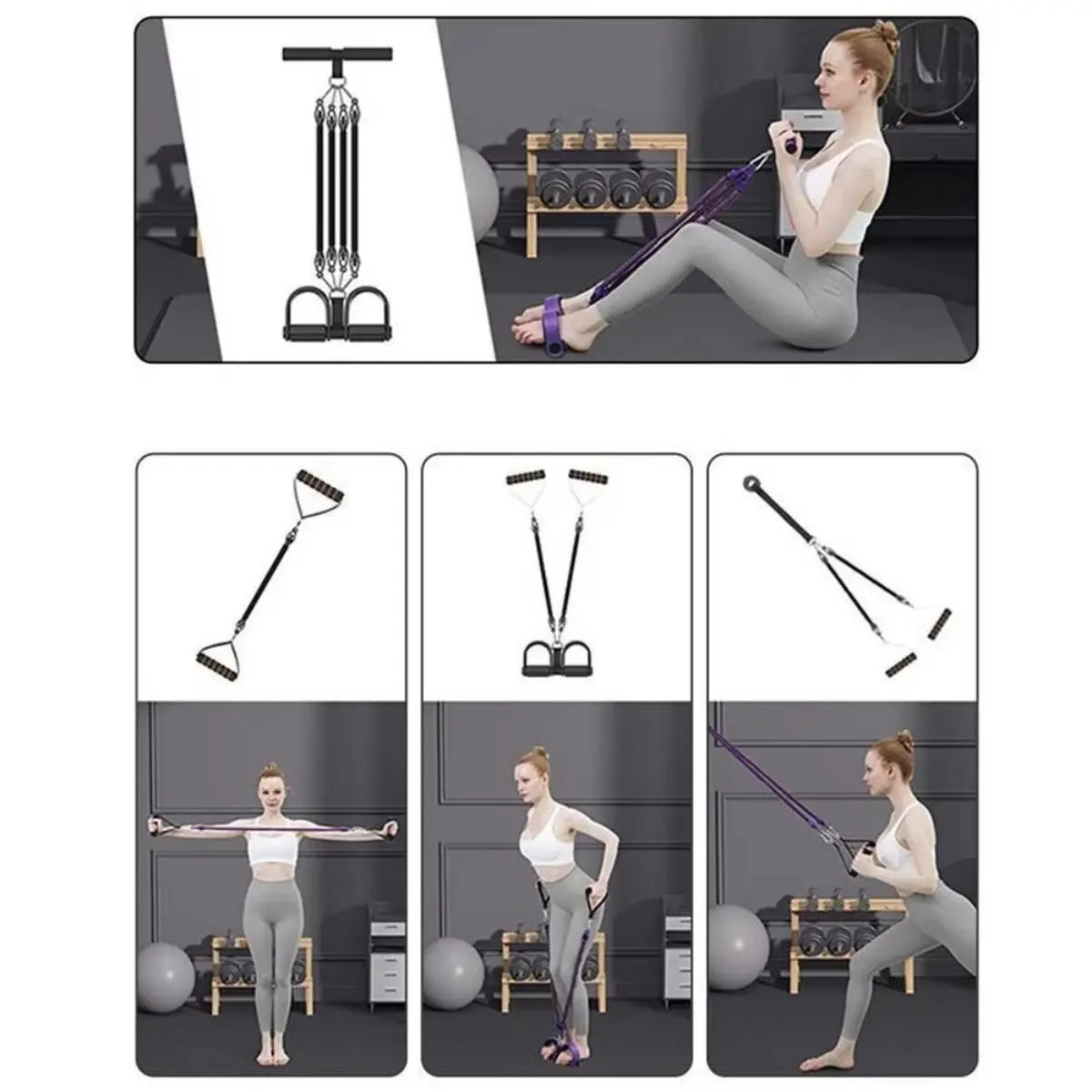 Professional Resistance Strap Set - 4 25-Pound Resistance Straps with a Total Weight of 100 Pounds, Including Pedal Straps and Handles, Suitable for Home Fitness