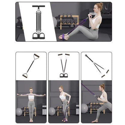 Professional Resistance Strap Set - 4 25-Pound Resistance Straps with a Total Weight of 100 Pounds, Including Pedal Straps and Handles, Suitable for Home Fitness