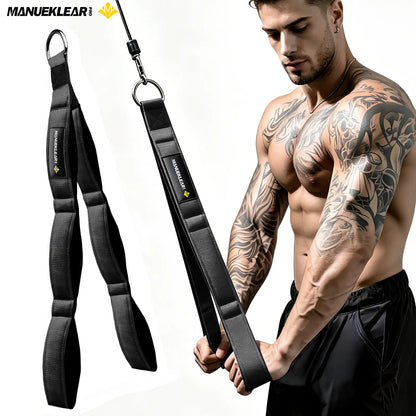 MANUEKLEAR Tricep Rope Cable Attachment Handles, Greater Range of Motion, Tricep Pull down Rope for Push Downs, Crunches, Facepulls for Professional Gym