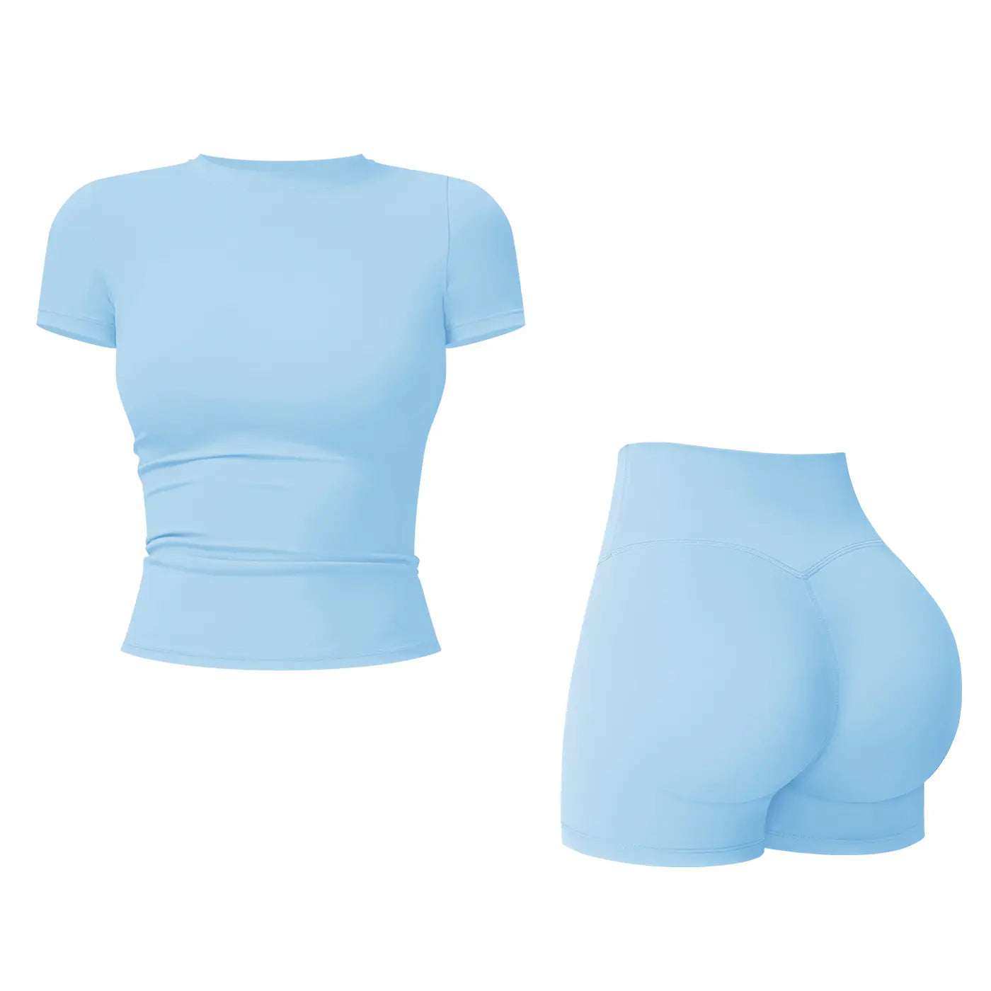 Tenwolf 2-Piece Boat Neck Open-Back Workout Set, Shaping Support, Breathable Quick-Dry, Yoga, Gym, Athletic Women’S Backless Tank Top Set, Sports Fitness Wear with Tummy Control Sweat Suit