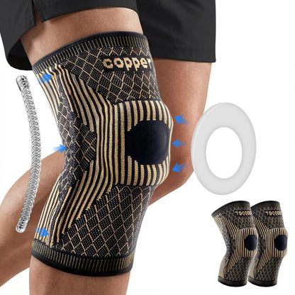 2026 NEW Copper Knee Braces for Knee Pain (2 Pack), UGEM Compression Knee Sleeves with Patella Gel Pad & Side Stabilizers, Workout Sports Knee Support for Men & Women, Meniscus Tear, ACL & Arthritis Relief