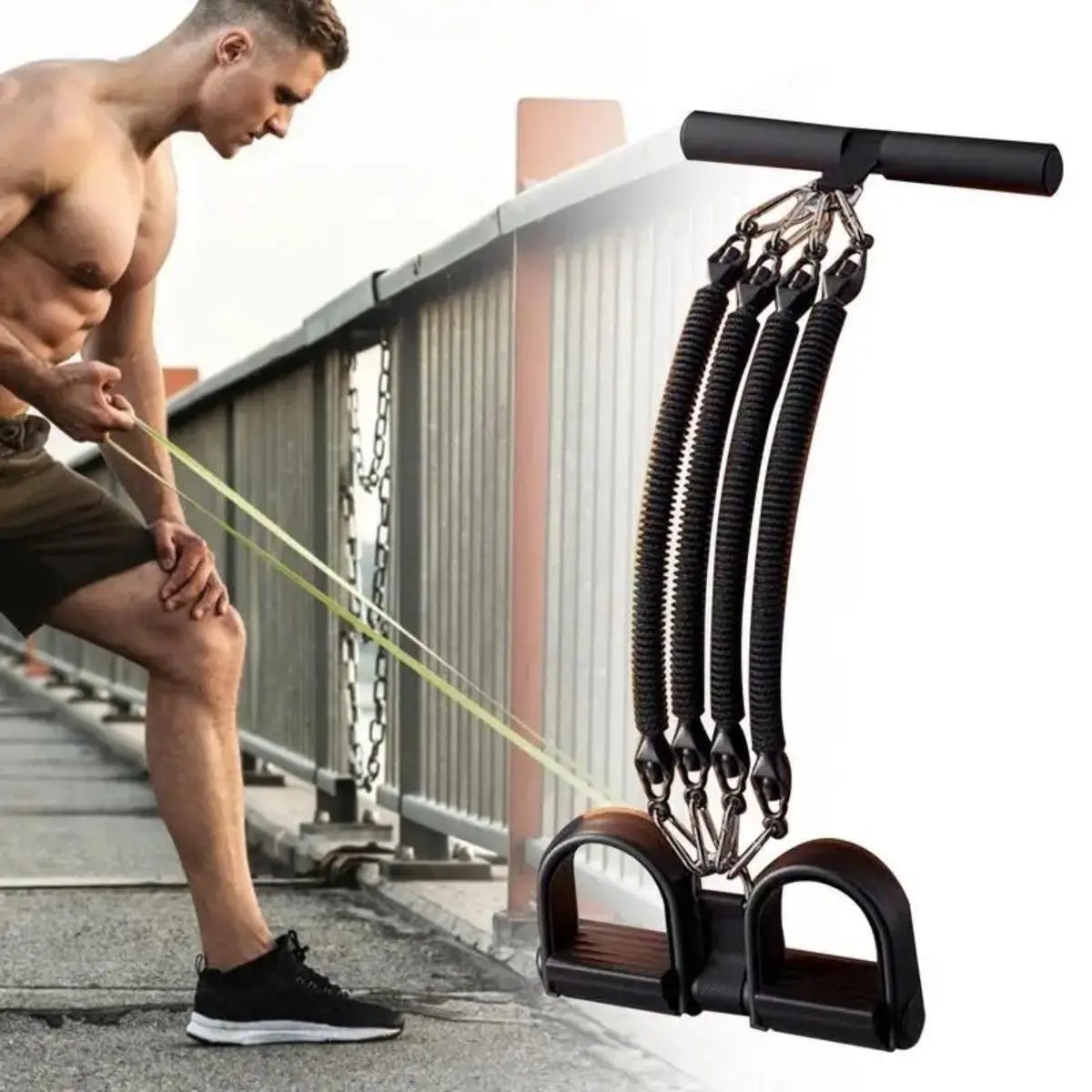 Professional Resistance Strap Set - 4 25-Pound Resistance Straps with a Total Weight of 100 Pounds, Including Pedal Straps and Handles, Suitable for Home Fitness