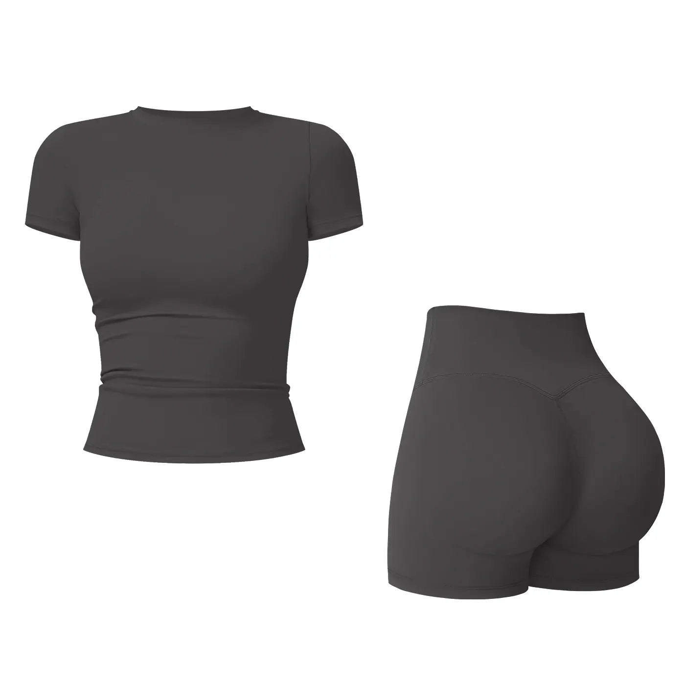 Tenwolf 2-Piece Boat Neck Open-Back Workout Set, Shaping Support, Breathable Quick-Dry, Yoga, Gym, Athletic Women’S Backless Tank Top Set, Sports Fitness Wear with Tummy Control Sweat Suit