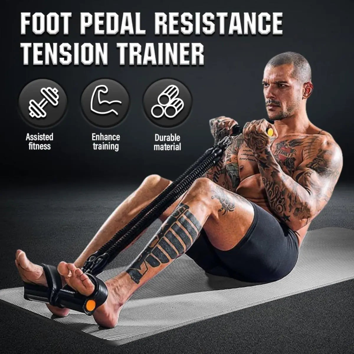 Professional Resistance Strap Set - 4 25-Pound Resistance Straps with a Total Weight of 100 Pounds, Including Pedal Straps and Handles, Suitable for Home Fitness