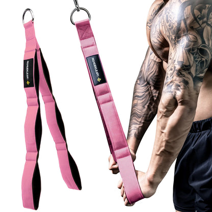 MANUEKLEAR Tricep Rope Cable Attachment Handles, Greater Range of Motion, Tricep Pull down Rope for Push Downs, Crunches, Facepulls for Professional Gym