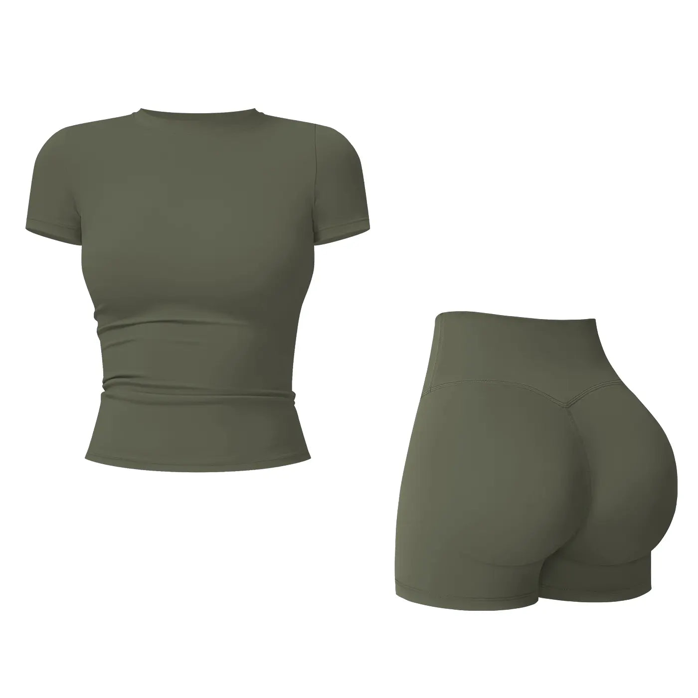 Tenwolf 2-Piece Boat Neck Open-Back Workout Set, Shaping Support, Breathable Quick-Dry, Yoga, Gym, Athletic Women’S Backless Tank Top Set, Sports Fitness Wear with Tummy Control Sweat Suit