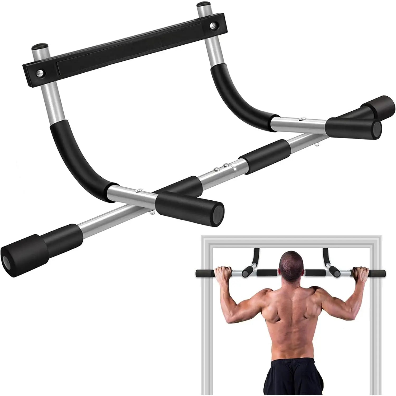 Upgrade Pull up Bar for Doorway - Max Capacity 440 Lbs, Portable Upper Workout Bar for Strength