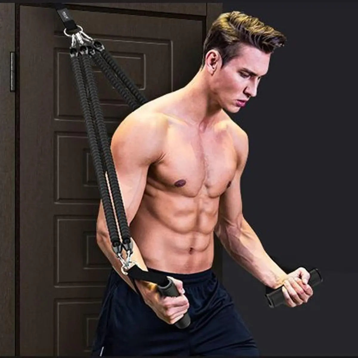 Professional Resistance Strap Set - 4 25-Pound Resistance Straps with a Total Weight of 100 Pounds, Including Pedal Straps and Handles, Suitable for Home Fitness