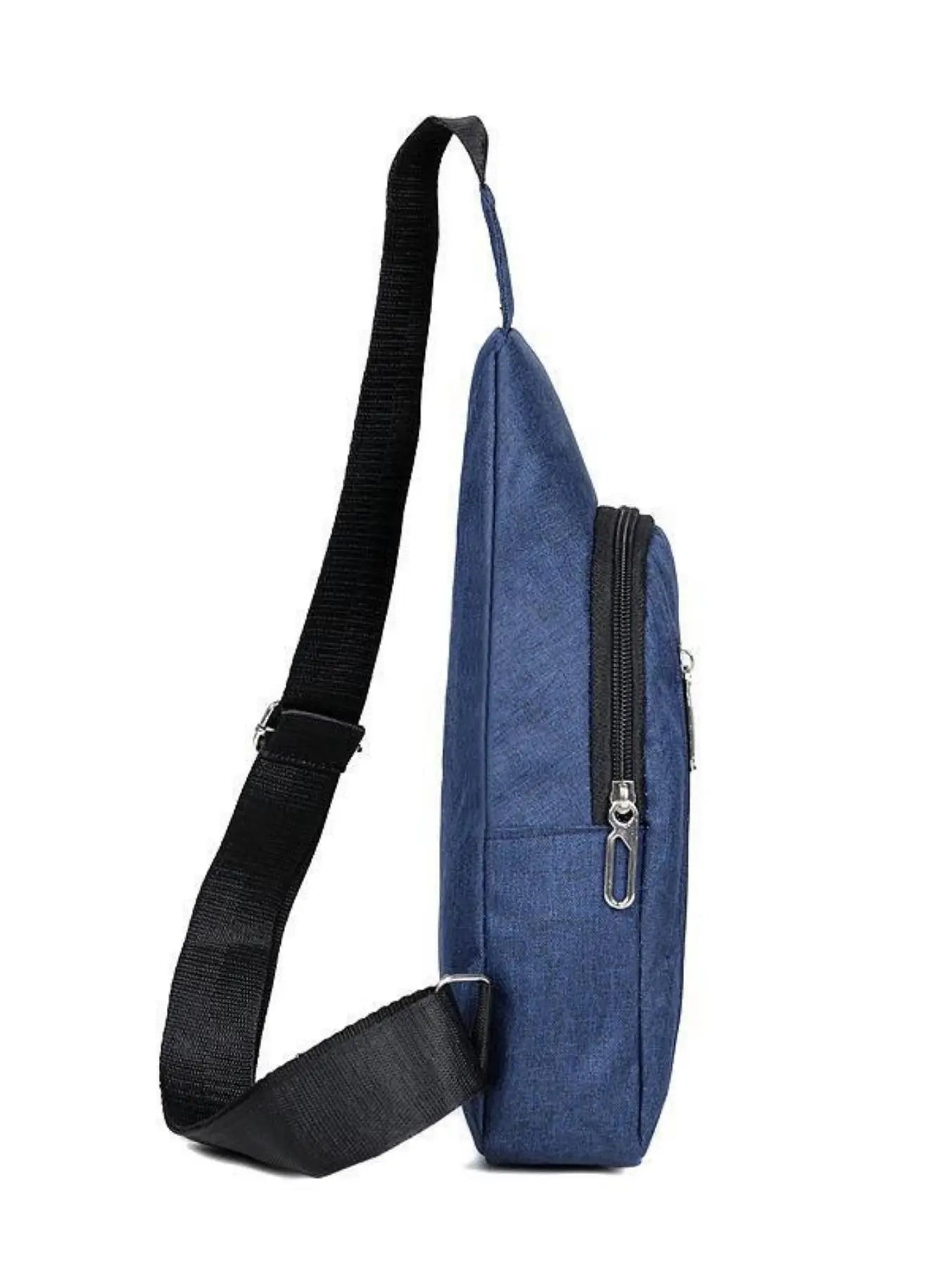 Men'S Solid Color Zipper Bum Bag, Waterproof Sports Bag, Lightweight Chest Bag for Daily Used, Casual Trendy Versatile High-Quality Daily Commuting Bag