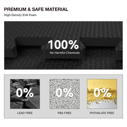 AIRHOP 18Pcs EVA Gym Mats Set - 0.4" Interlocking Foam Floor Tiles (18 Sq.Ft) High-Density Protective Puzzle Mat for Home Gym, Garage, Treadmill, Bike, Playroom - Ideal Mother'S Day Gift｜Summervibes Petlovers
