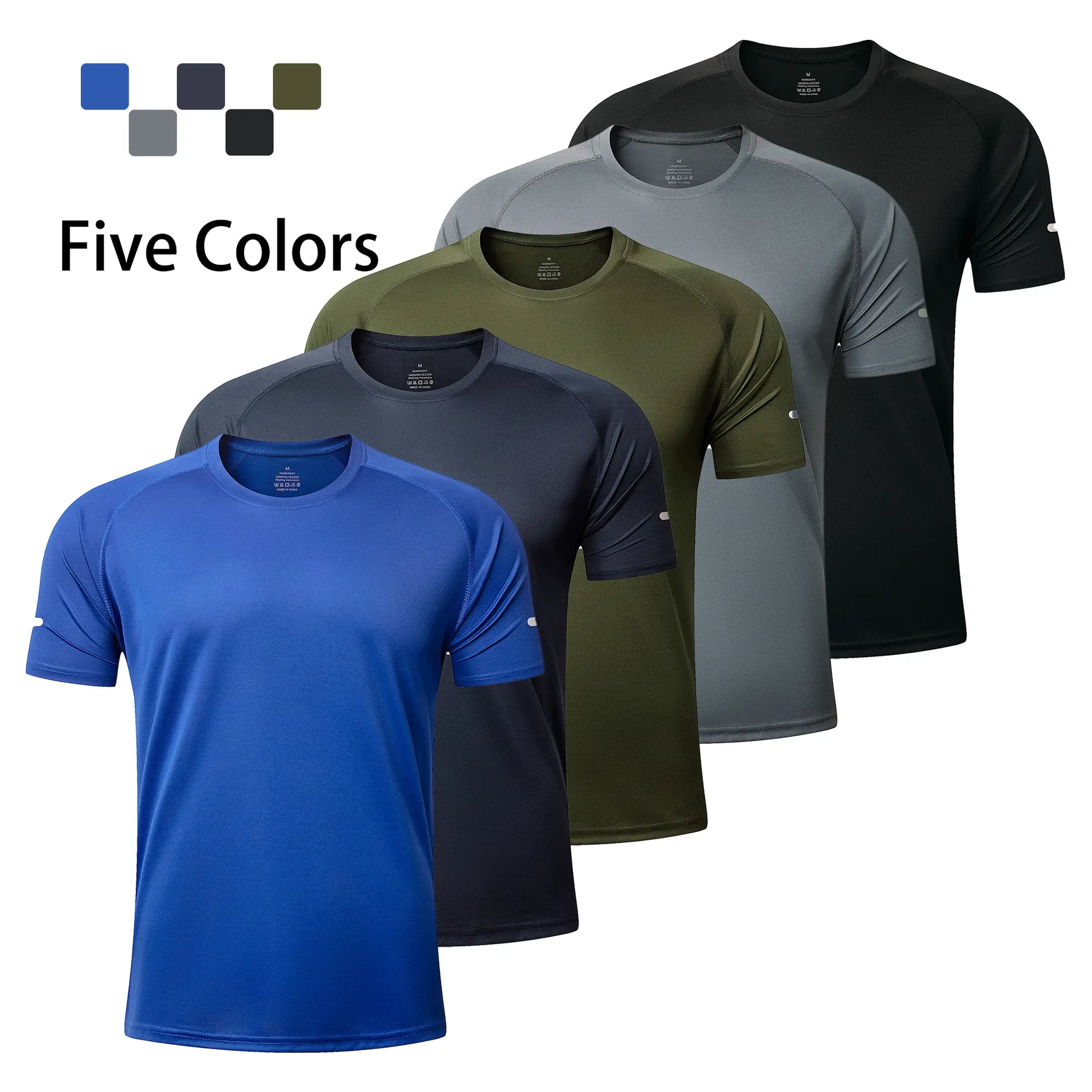 5 Pcs Men'S Plain Muscle Slim Fitted T Shirt Gym Workout Athletic Tee Menswear Casual Tops,T-Shirt for Daily Outdoor Wear,Men'S Streetwear Outfits Lightweight Versatile Workout Tops Athleisure Breathable Clothes Everyday Activewear Compression Shirts