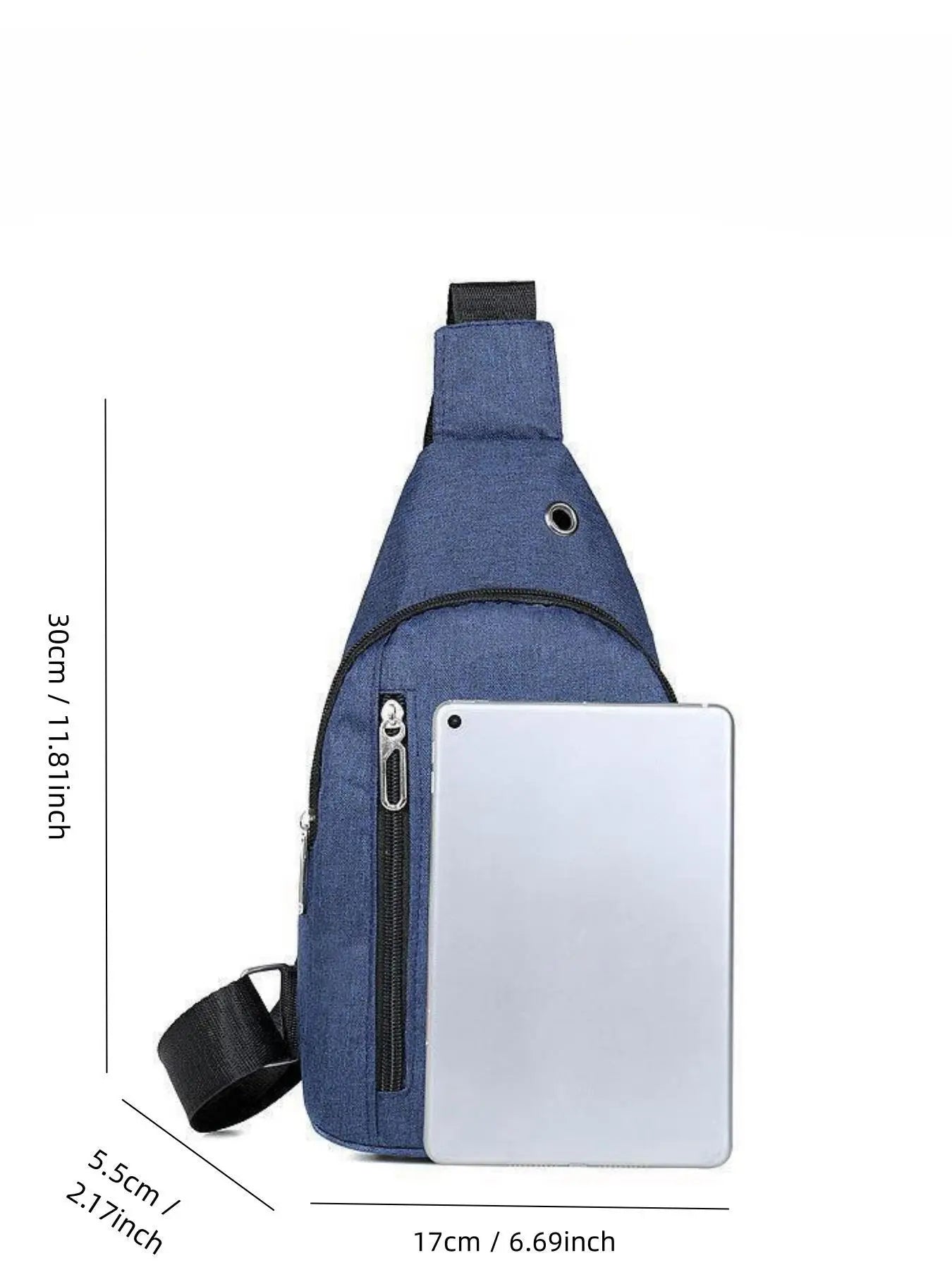 Men'S Solid Color Zipper Bum Bag, Waterproof Sports Bag, Lightweight Chest Bag for Daily Used, Casual Trendy Versatile High-Quality Daily Commuting Bag