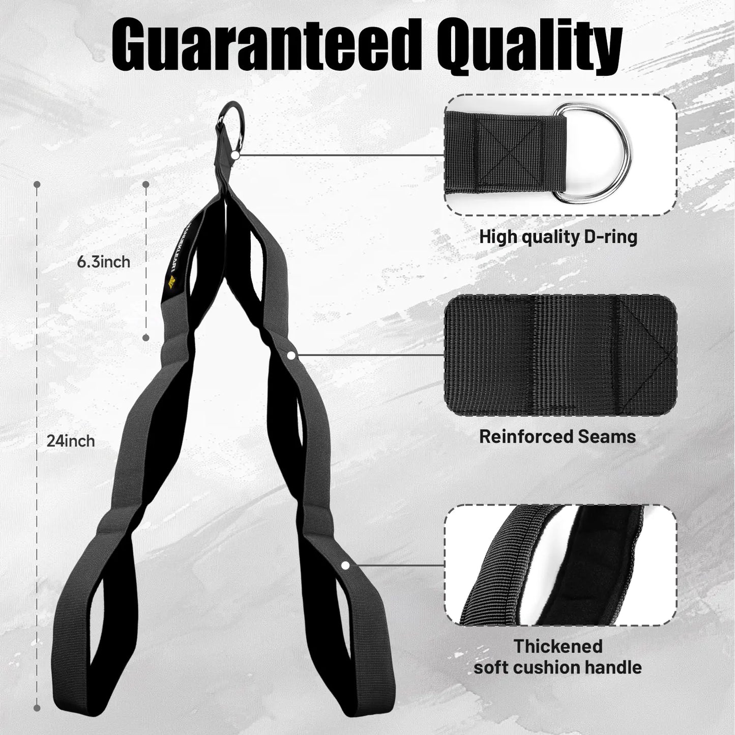 MANUEKLEAR Tricep Rope Cable Attachment Handles, Greater Range of Motion, Tricep Pull down Rope for Push Downs, Crunches, Facepulls for Professional Gym