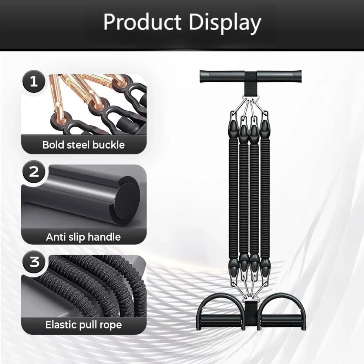Professional Resistance Strap Set - 4 25-Pound Resistance Straps with a Total Weight of 100 Pounds, Including Pedal Straps and Handles, Suitable for Home Fitness